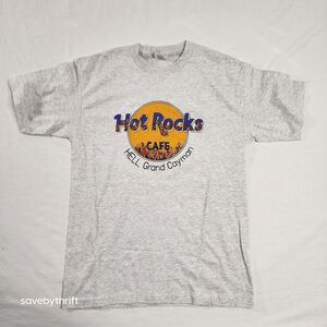 Vintage TSF Sportswear T-Shirt Mens Large Gray  Hot Rocks Cafe Hell Grand Canyon